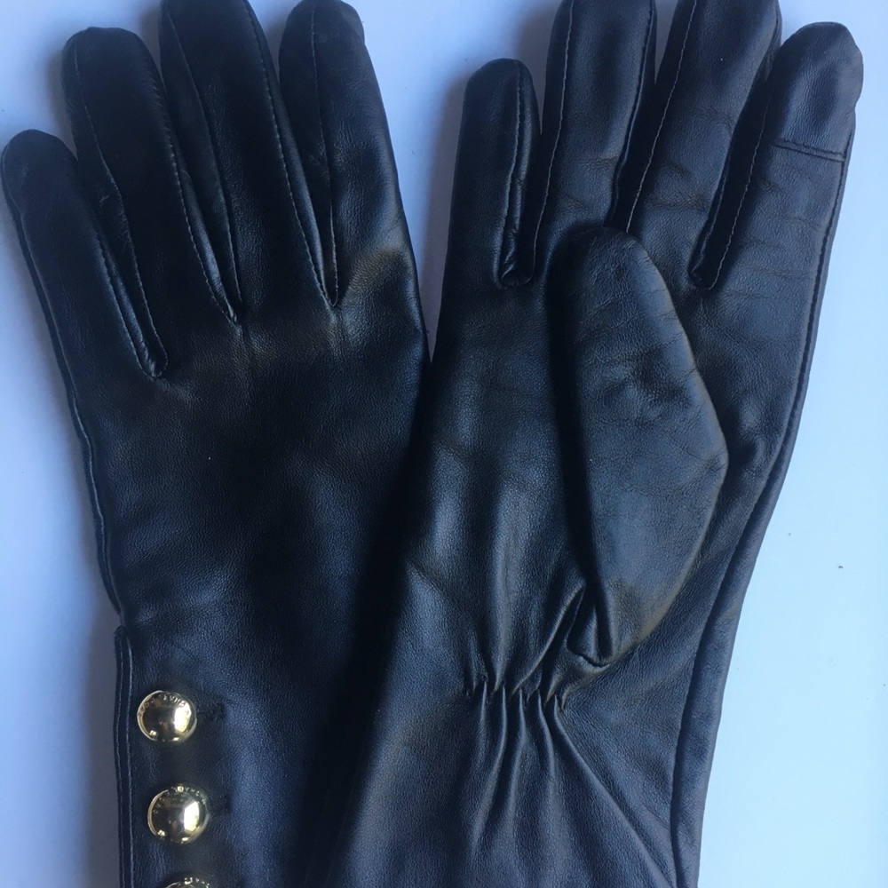 Michael Kors Black Leather Gloves - Picture 5 of 5